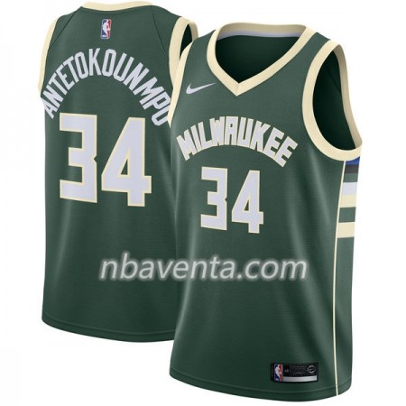 Camiseta Hombre Milwaukee Bucks Giannis Antetokounm 34 Nike 2017-18 Verde Swingman Camiseta Hombre Milwaukee Bucks Giannis Antetokounm 34 Nike 2017-18 Verde Swingman